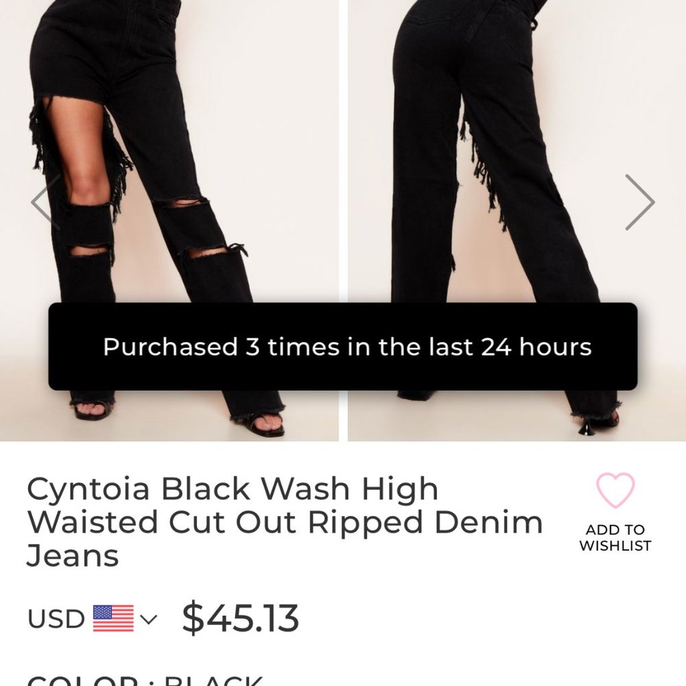 Missy Empire Black Ripped Jeans